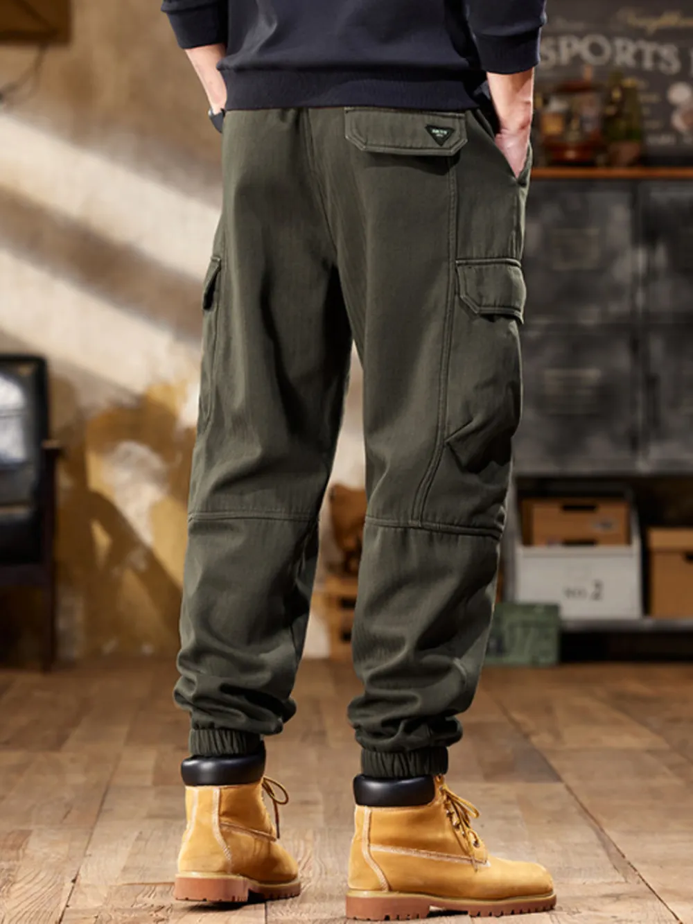Men's Plus Size Casual Cargo Pants, image 9