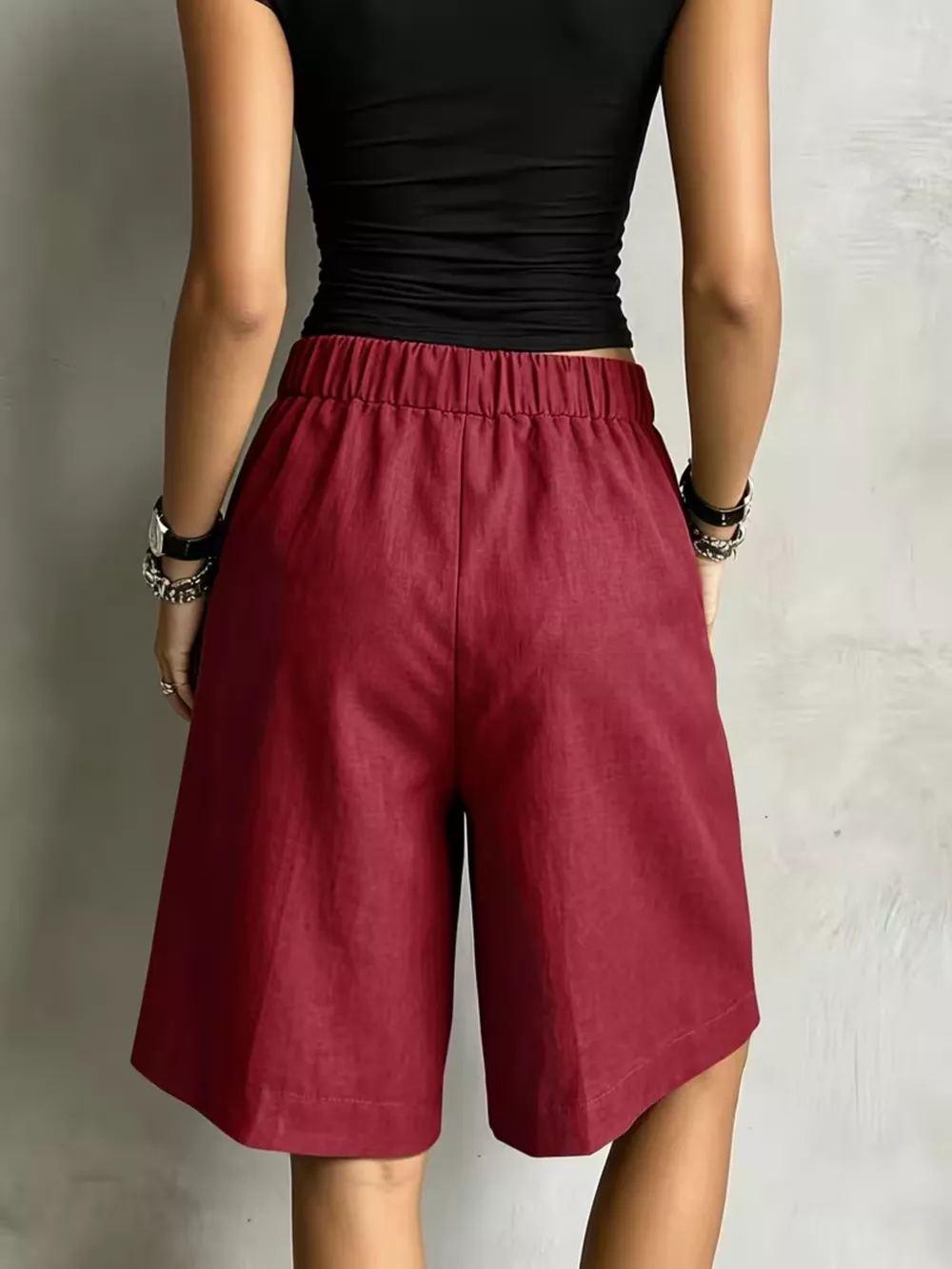 High-Waisted Drawstring Shorts, image 9