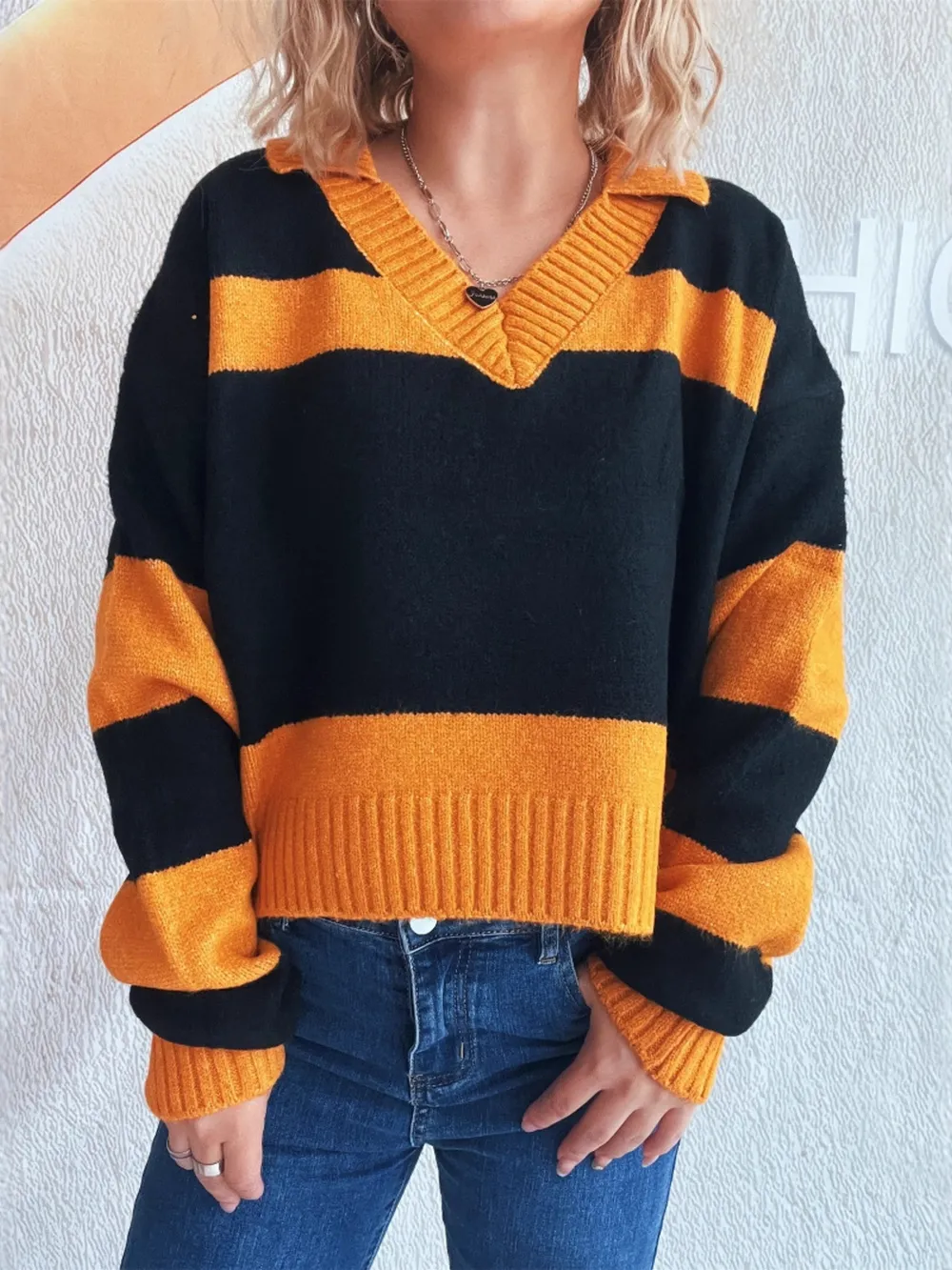 Color Block Long Sleeve Sweater, image 5