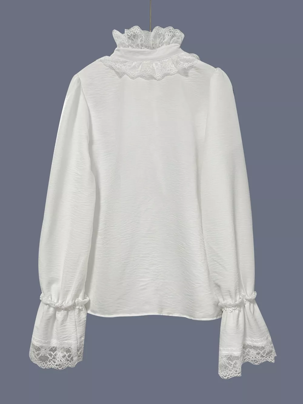 Lace Trim Button Up Shirt, image 2