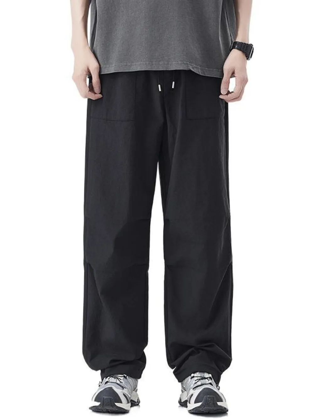 Men's Drawstring Wide Leg Pants, image 4