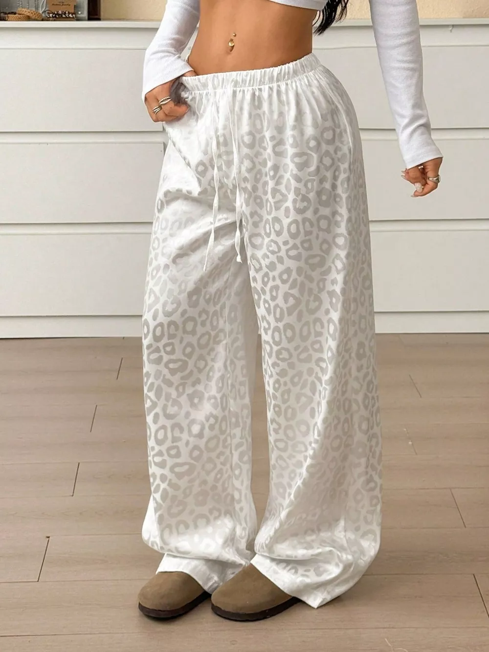 Leopard Print Wide Leg Pants, image 3