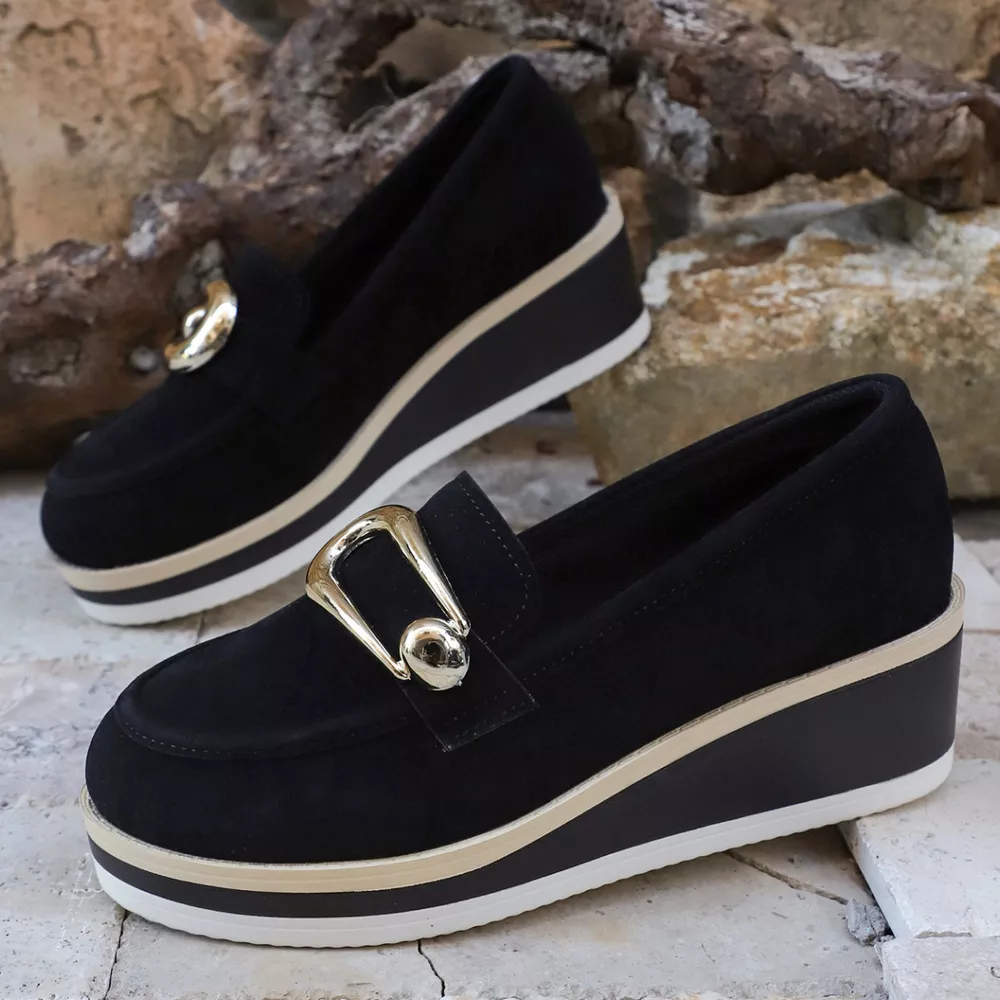 Round Toe Wedge Loafers, image 5