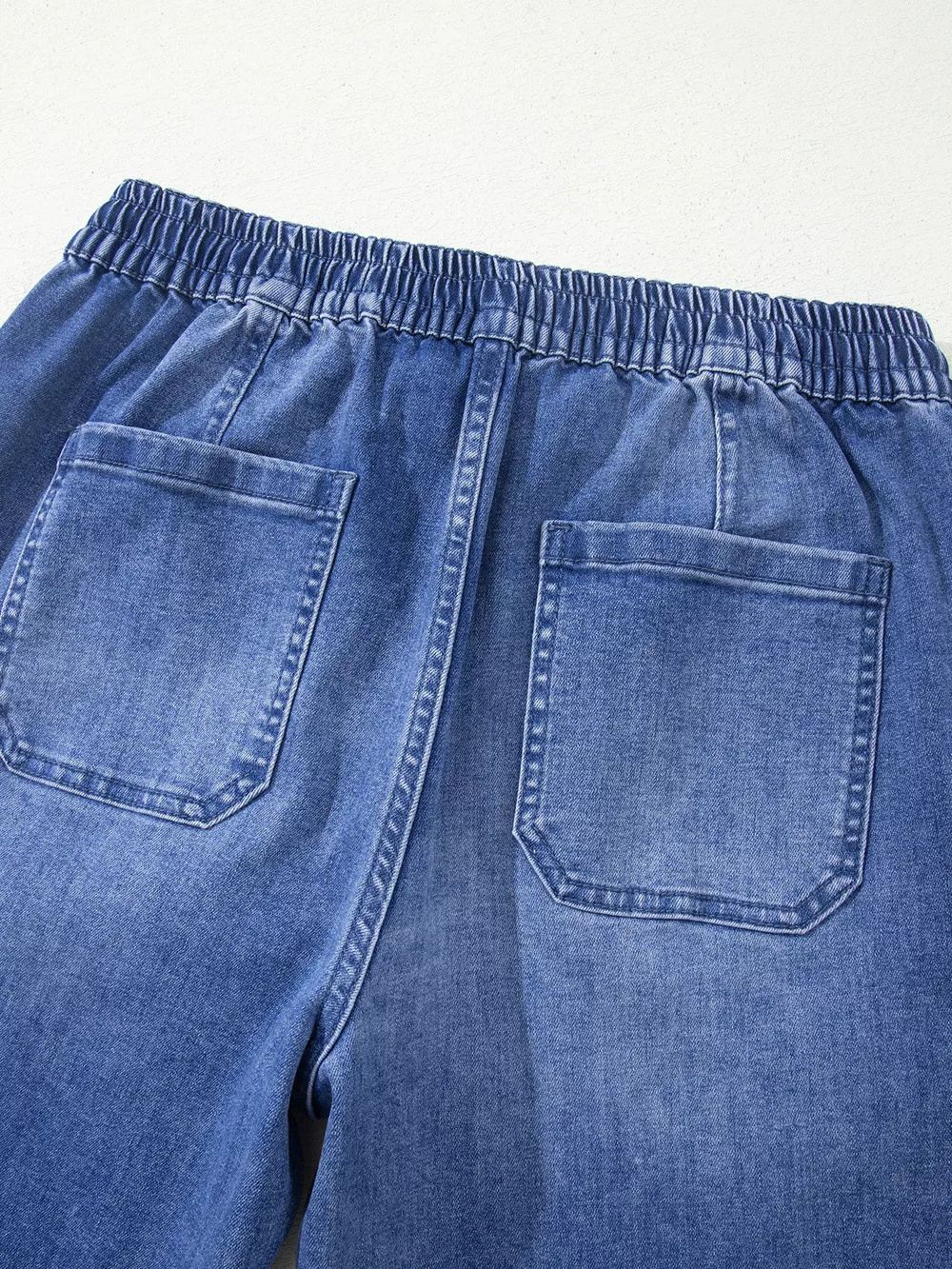 Drawstring Waist Ankle Length Casual Jeans Regular Fit Pocket Detail Jeans, image 14