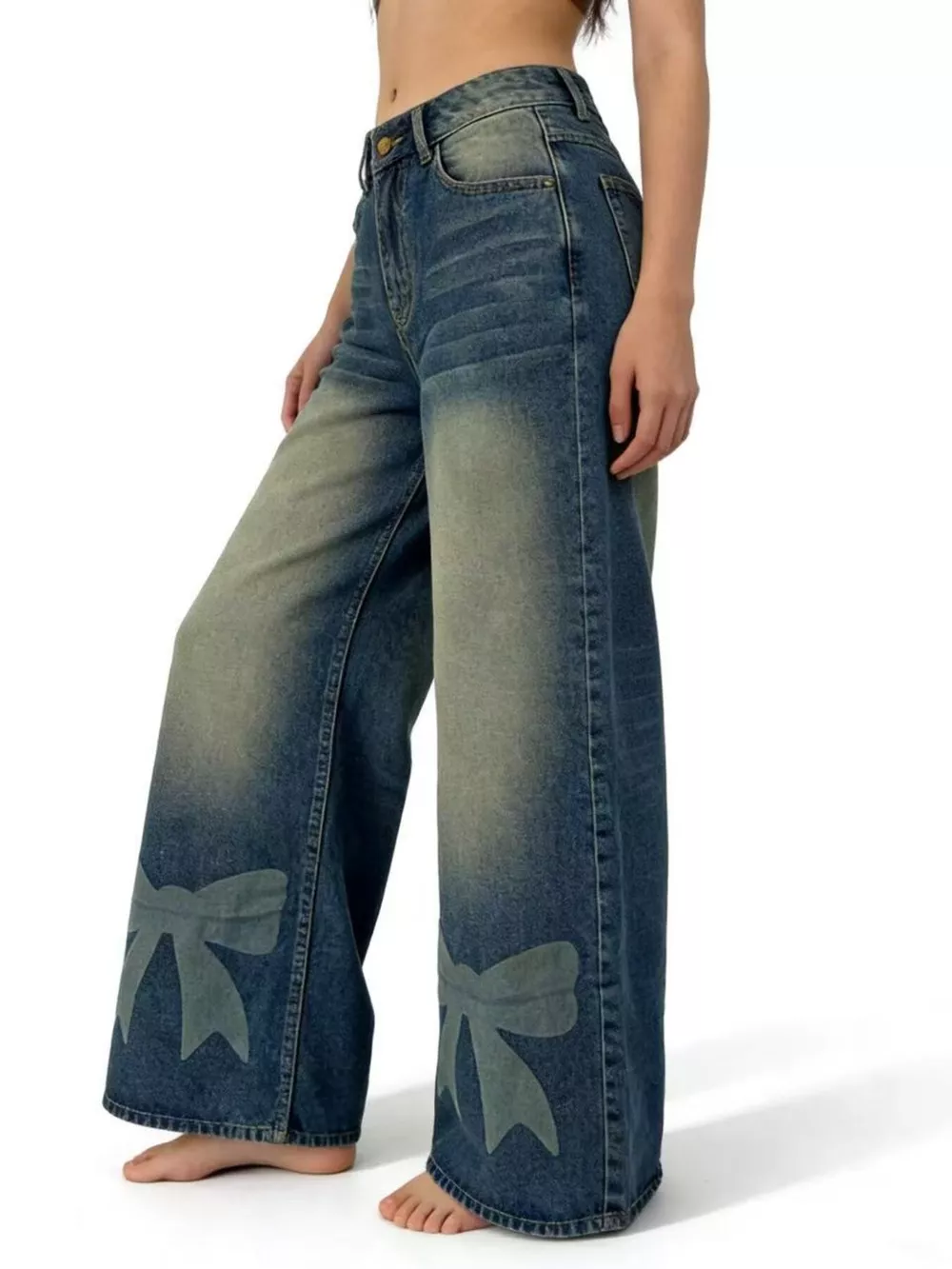 Bow Wide Leg Jeans, image 3