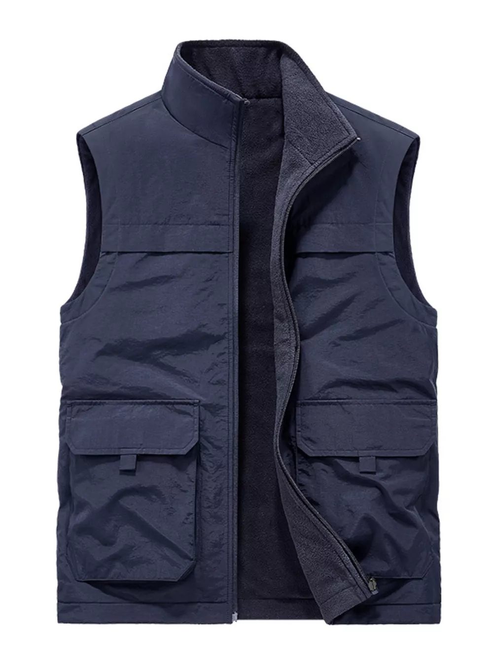 Men's Plus Size Zip Up Fleece Lined Vest, image 2
