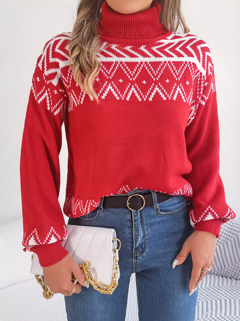 Turtleneck Dropped Shoulder Sweater, image 14