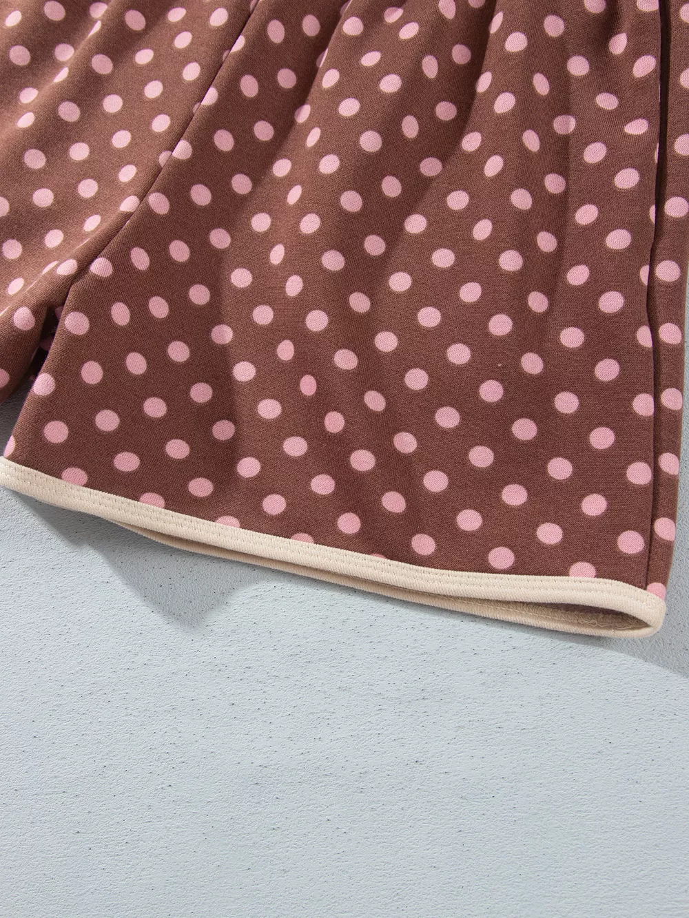 Polka Dot Contrast Baggy Pullover and Elastic Waist Shorts 2pcs Set, image 13