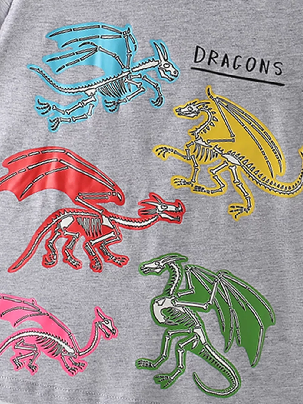 Children's Dinosaur Print Crew Neck Short Sleeve T-Shirt, image 3