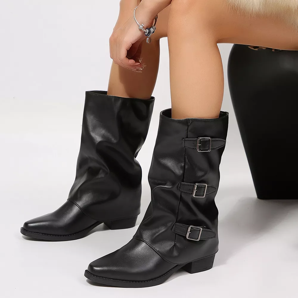 Point Toe Block Heels Boots, image 4