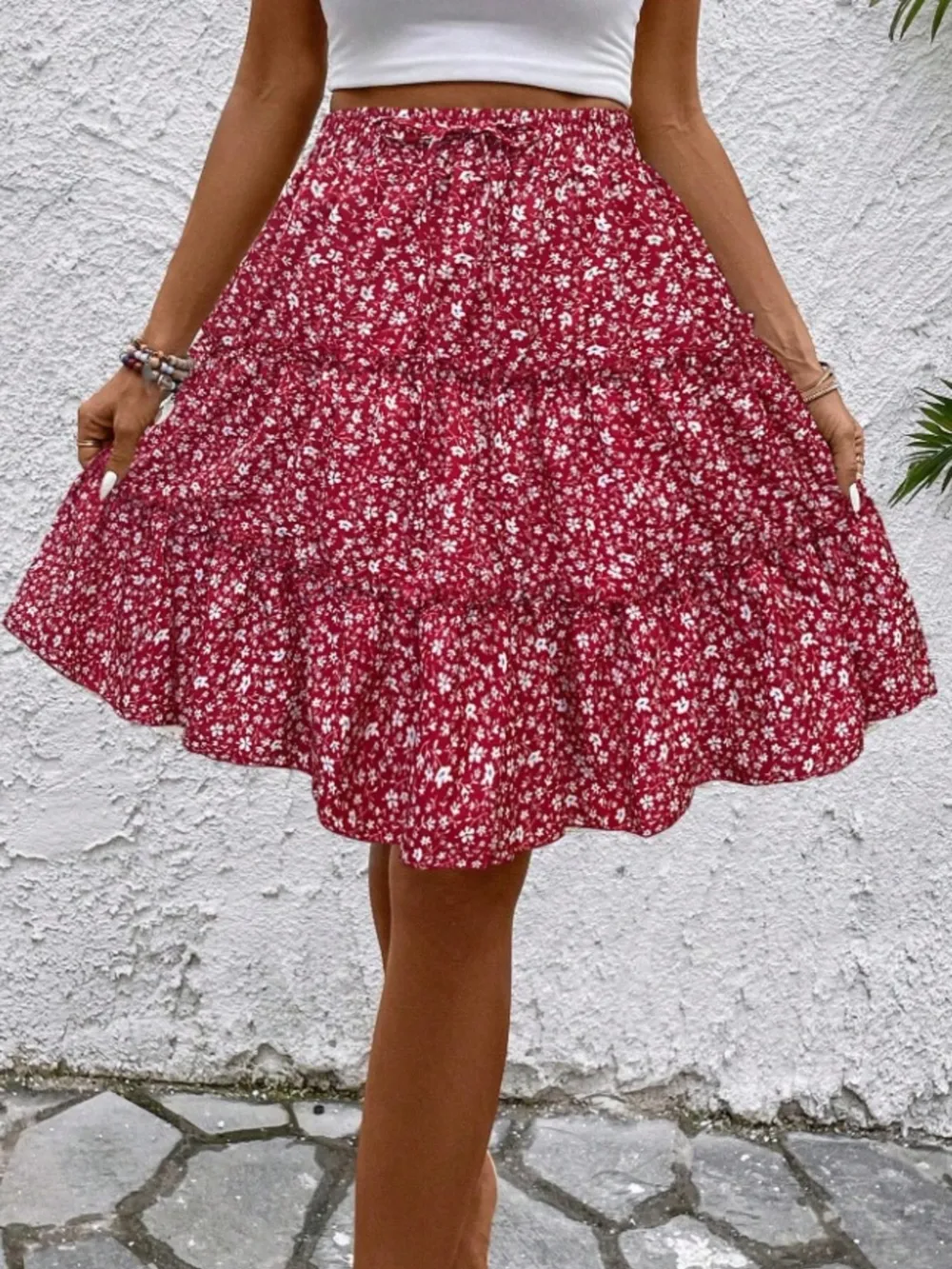 Floral Print Midi Skirt, image 8