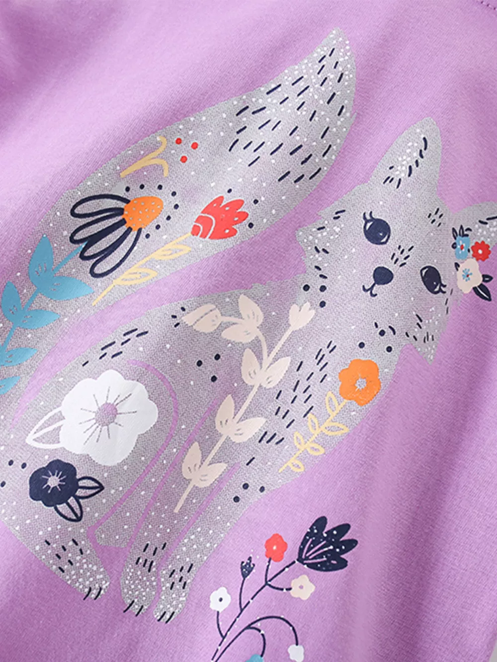 Children's Fox Graphic Ruffle Hem T-Shirt, image 2