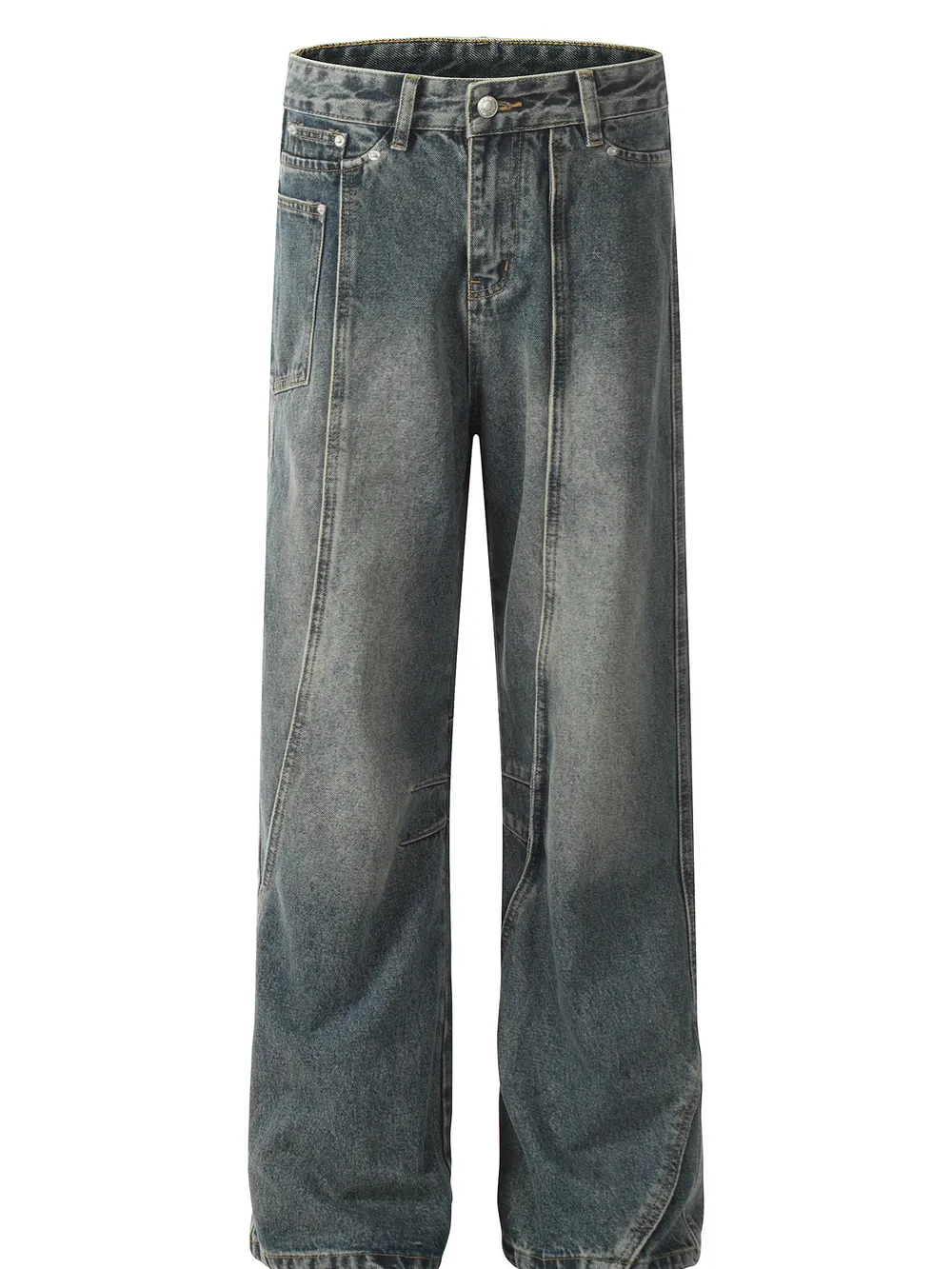 Men's Vintage Washed Wide Leg Baggy Jeans, image 2