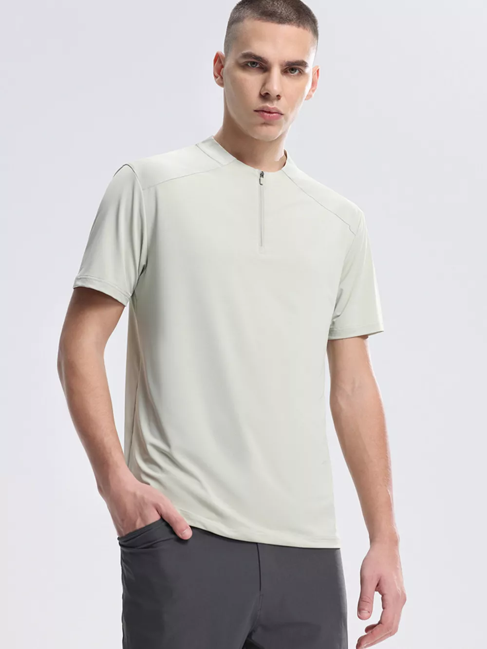Men's Quarter Zip Short Sleeve Active T-Shirt, image 4