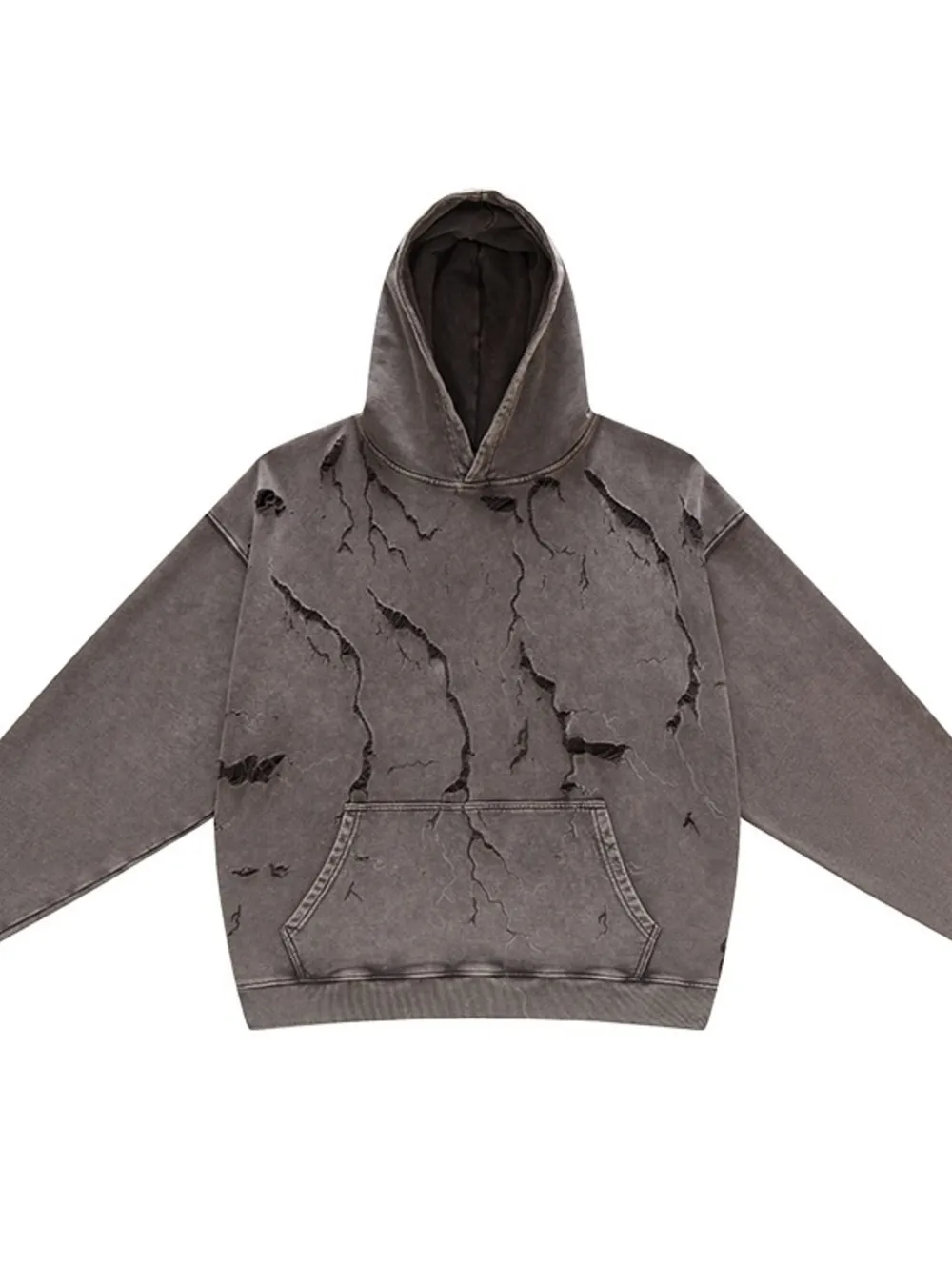 Men's Distressed Long Sleeve Hoodie, image 2