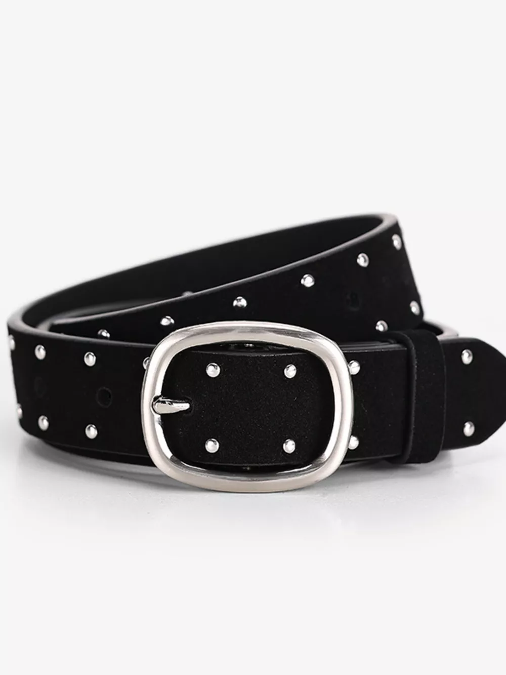 Studded Silver Buckle Belt
