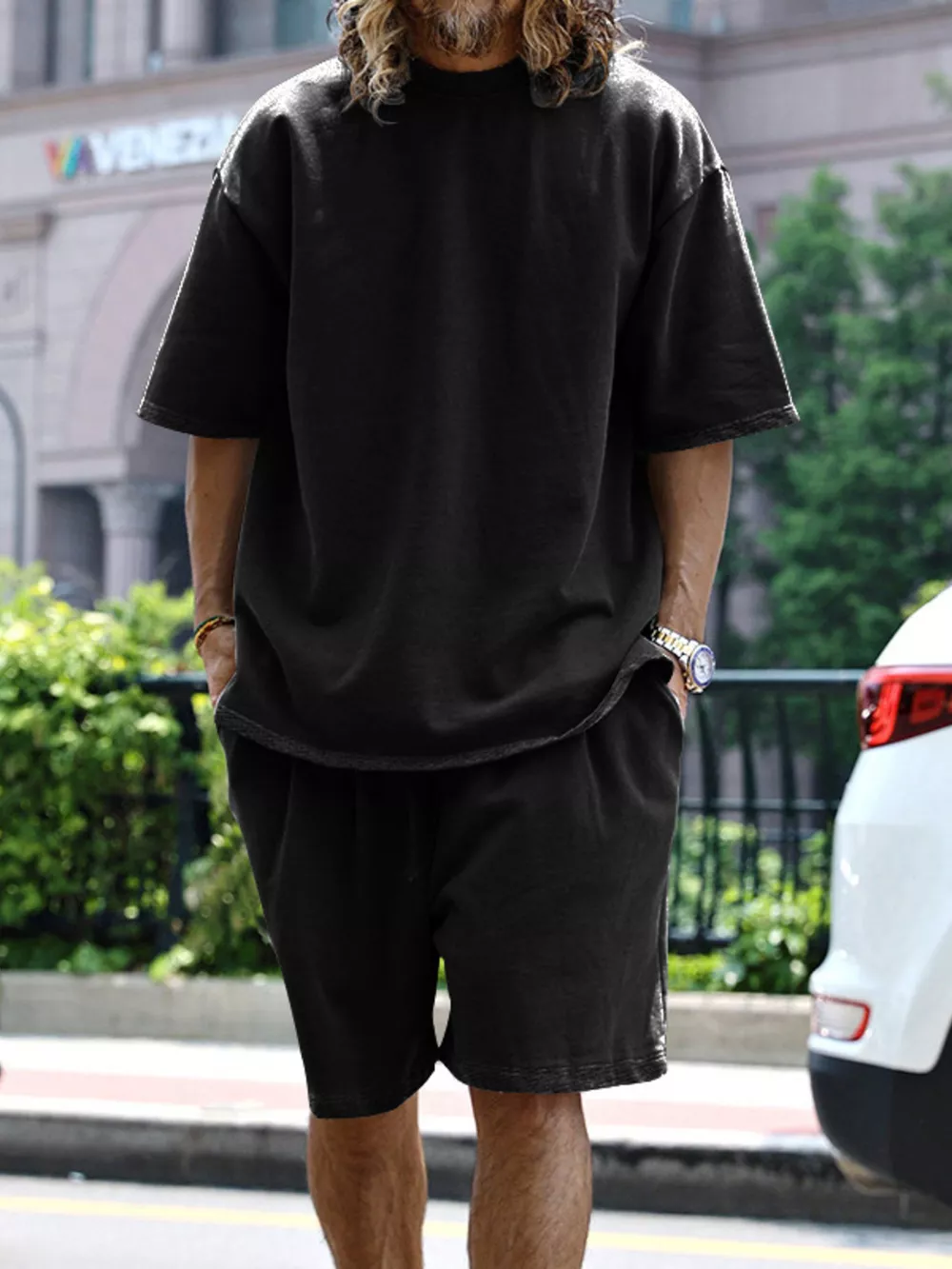 Men's Full Size Relaxed Fit T-Shirt & Shorts Set Plus Size, image 12