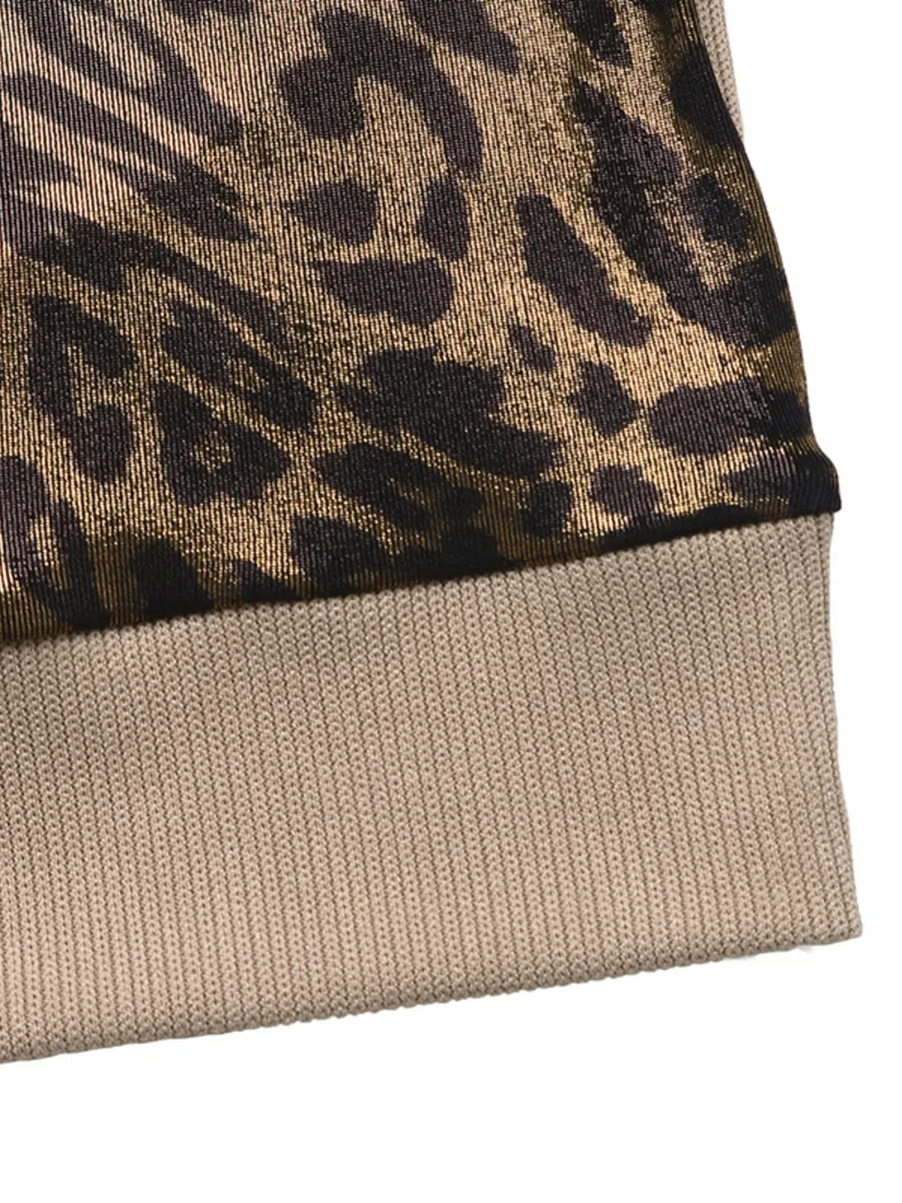 Leopard Round Neck Long Sleeve Sweatshirt, image 4