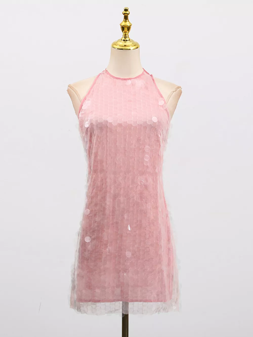 Sequin Halter Neck Mini Dress, image 4