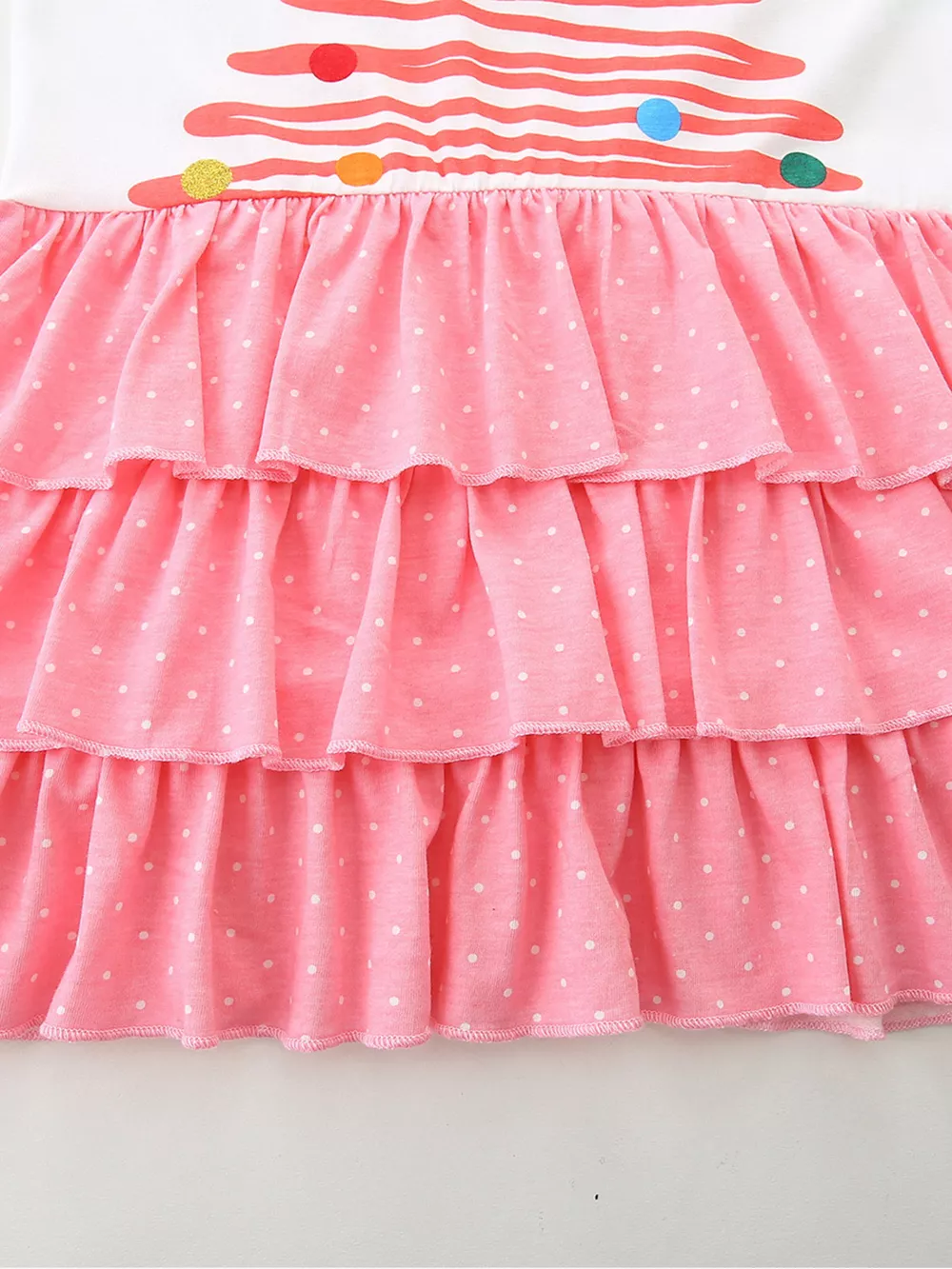 Children's Christmas Tree Ruffle Layered Dress, image 4