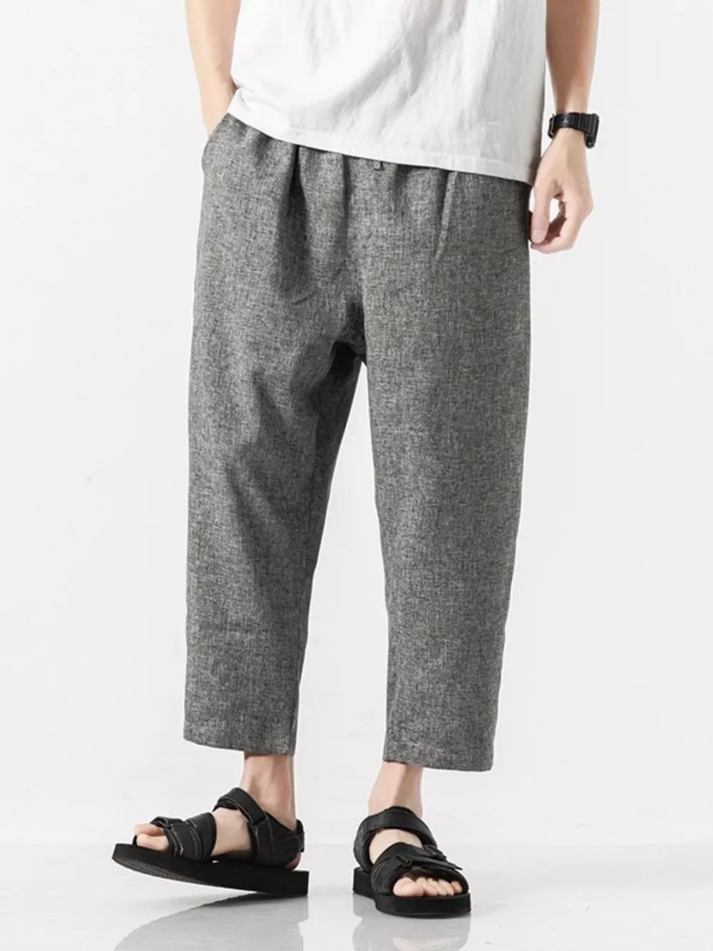 Men's Plus Size Casual Cropped Pants, image 4