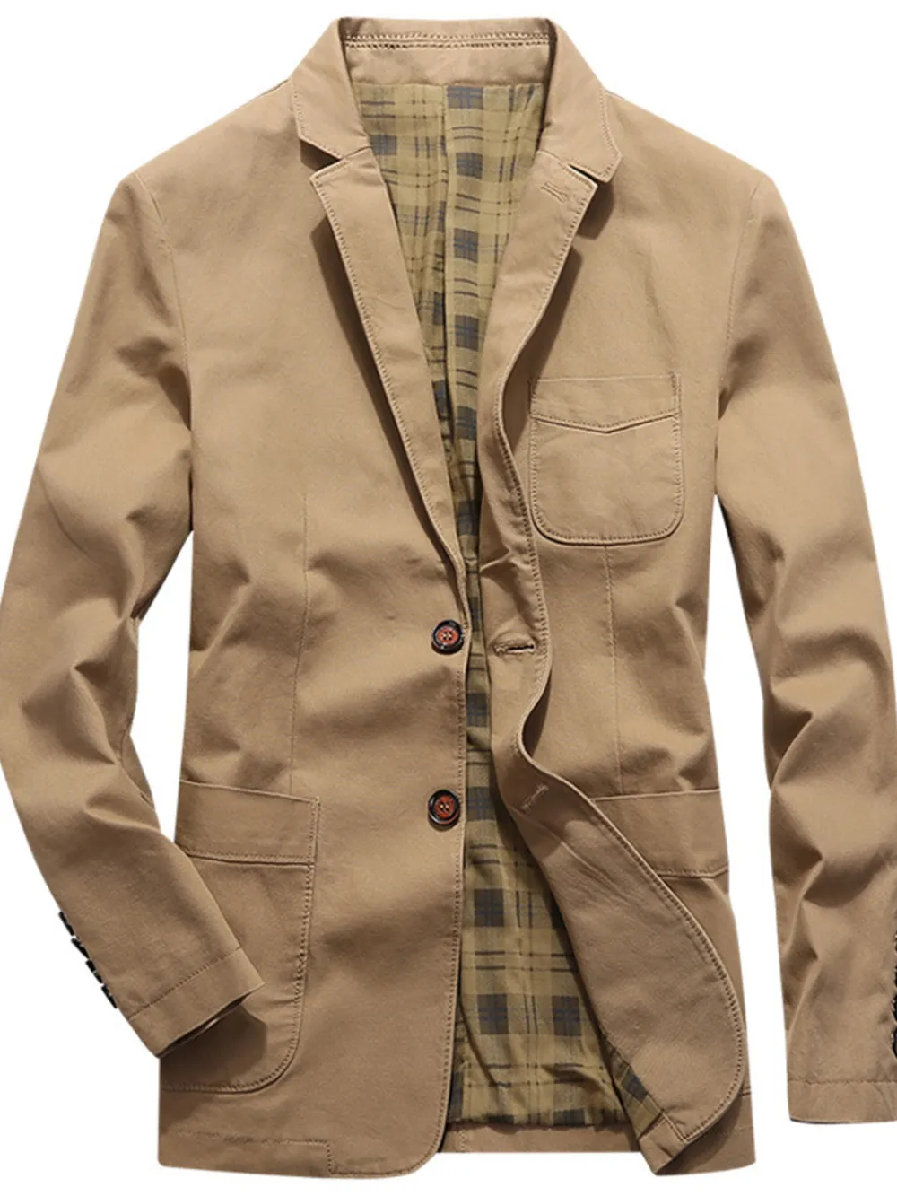 Men's Plus Size Button Up Long Sleeve Blazer, image 6