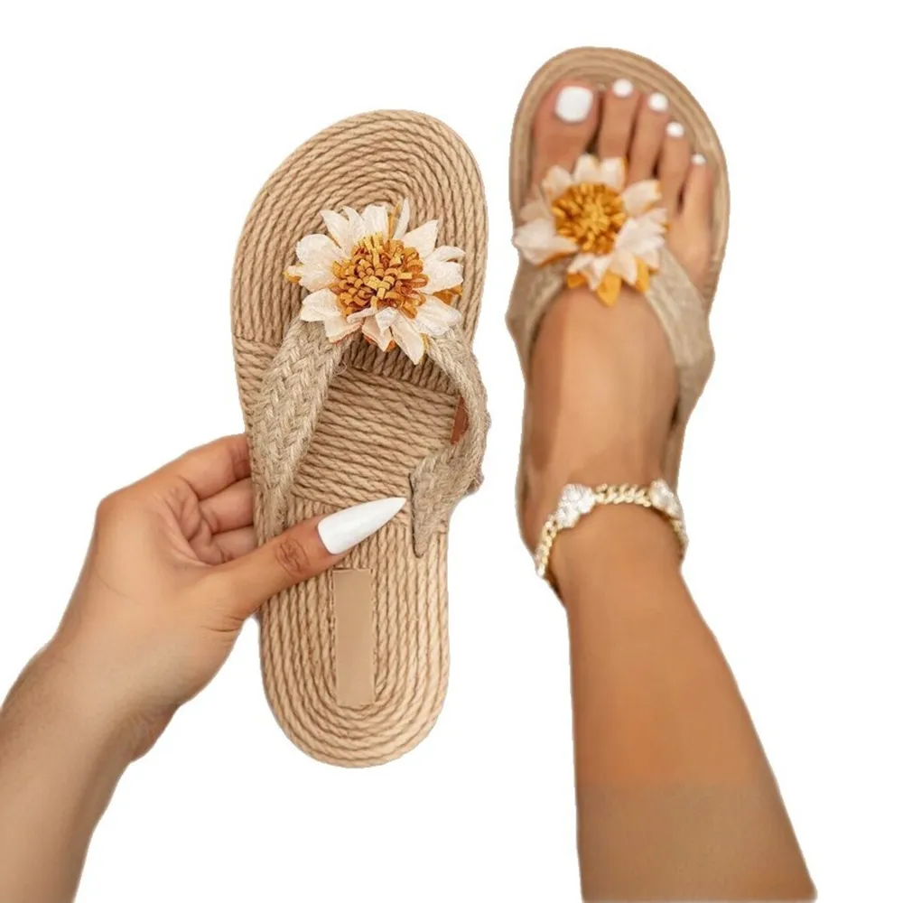 Floral Embellished Flat Sandals, image 3