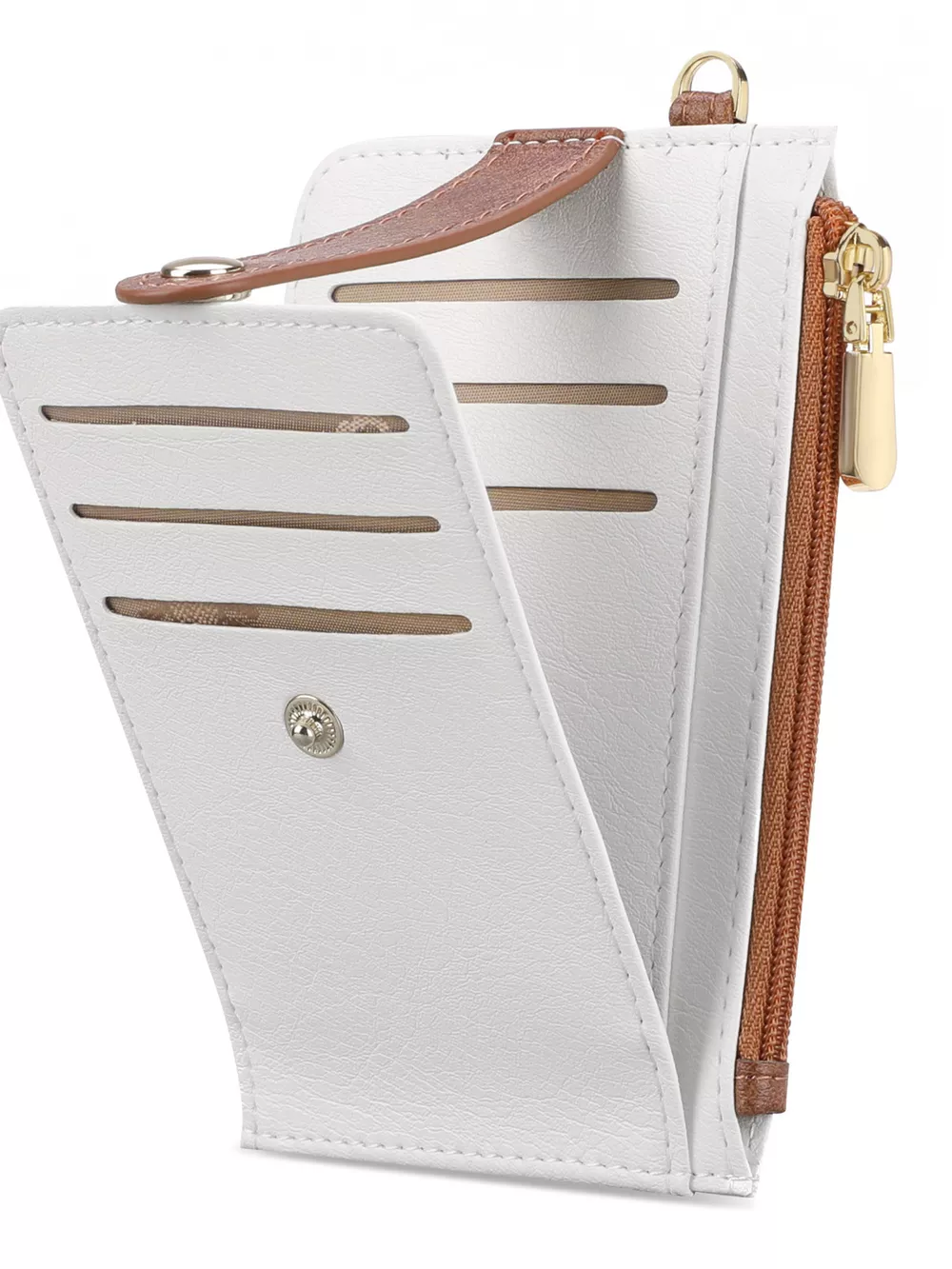 Zippered Leather Card Holder Wallet, image 4