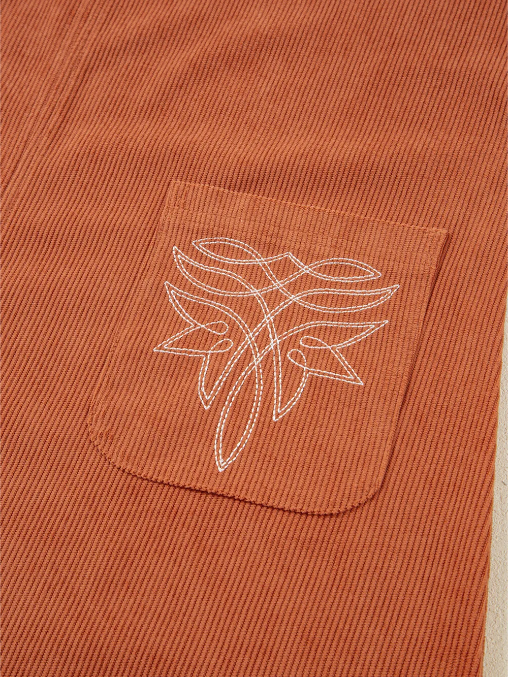 Corduroy Western Embroidered Patched Pocket Shift Sleeveless Mini Dress, image 7
