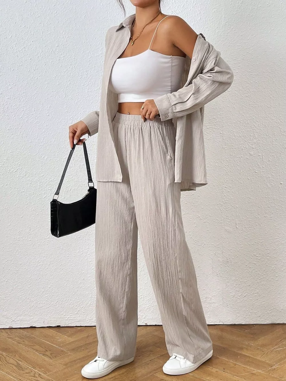 Button Up Long Sleeve Shirt and Pants Set, image 3