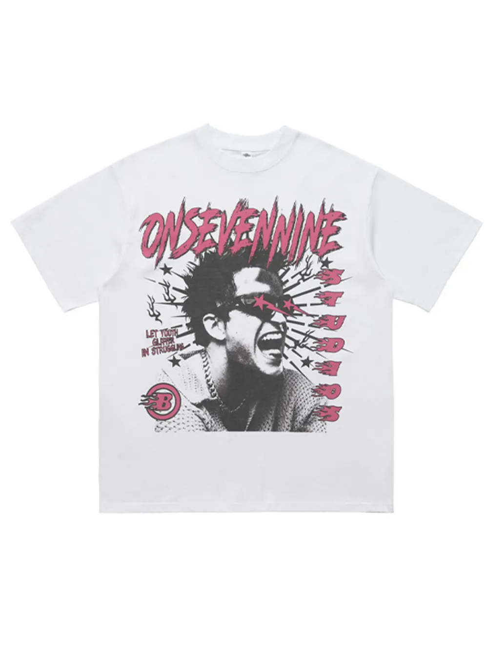 Men's Graphic Round Neck Oversized T-Shirt, image 6