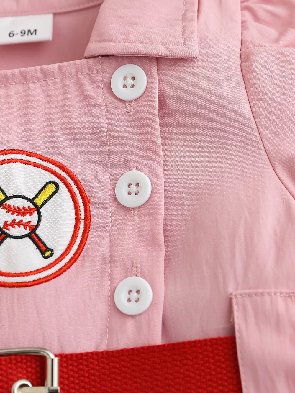 Children's Baseball Embroidered Short Sleeve Dress, image 3