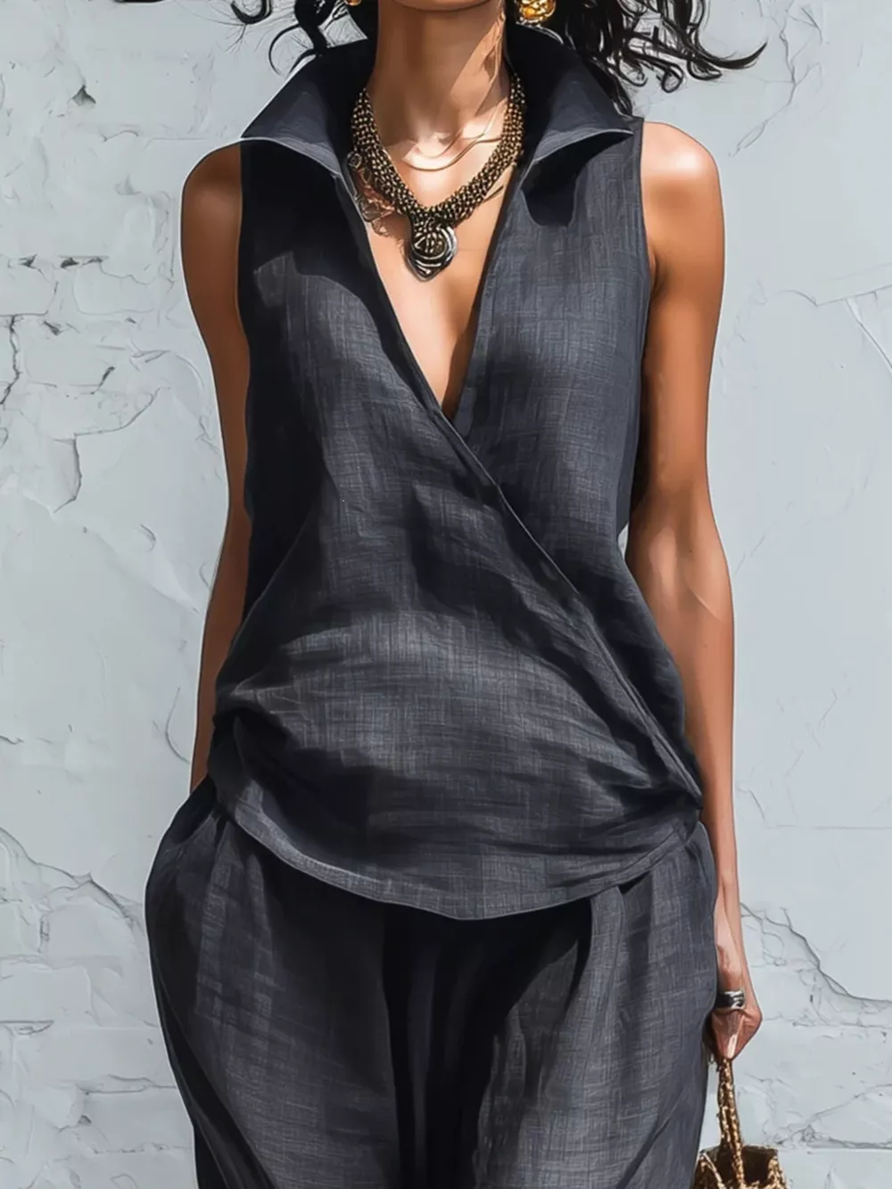 Full Size Sleeveless Top and Pants Two-Piece Set Plus Size, image 4