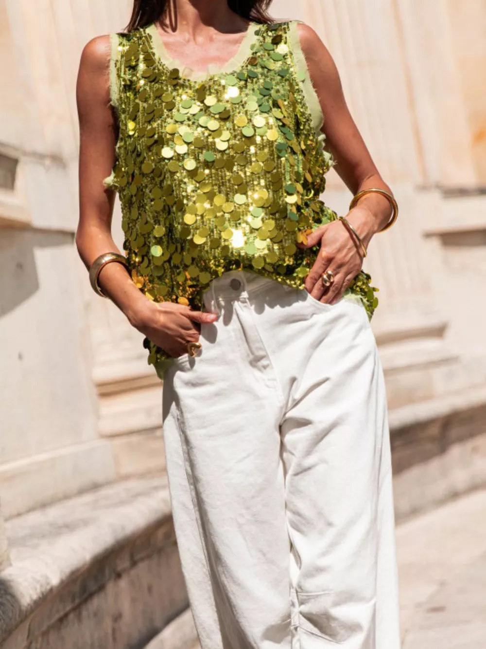 Sequin Round Neck Tank, image 4