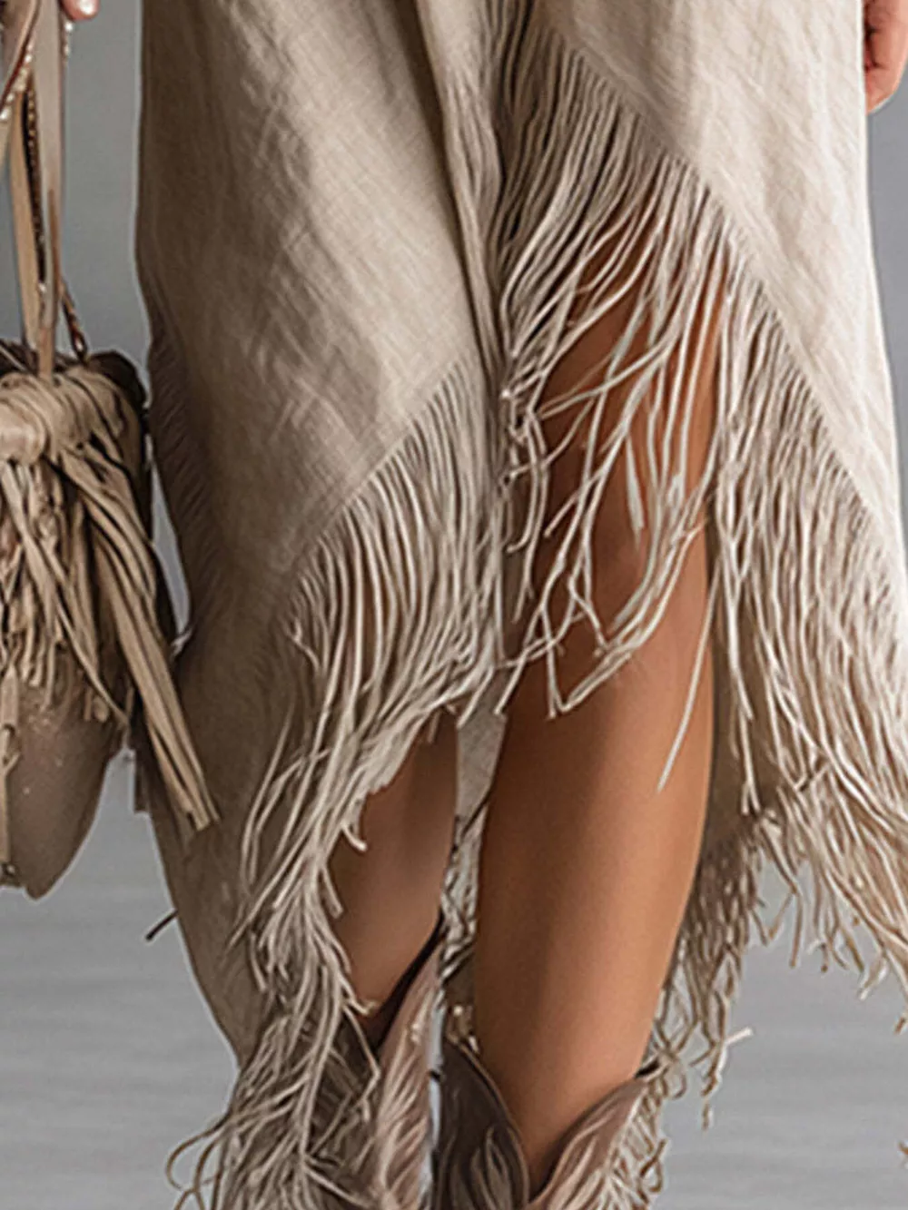 Fringe Hem Zip-Up Shirt Dress, image 9