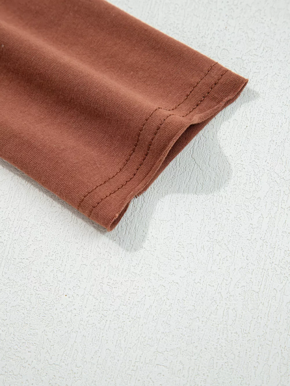 Raw Seam Detail Solid Color Long Sleeve Top, image 10