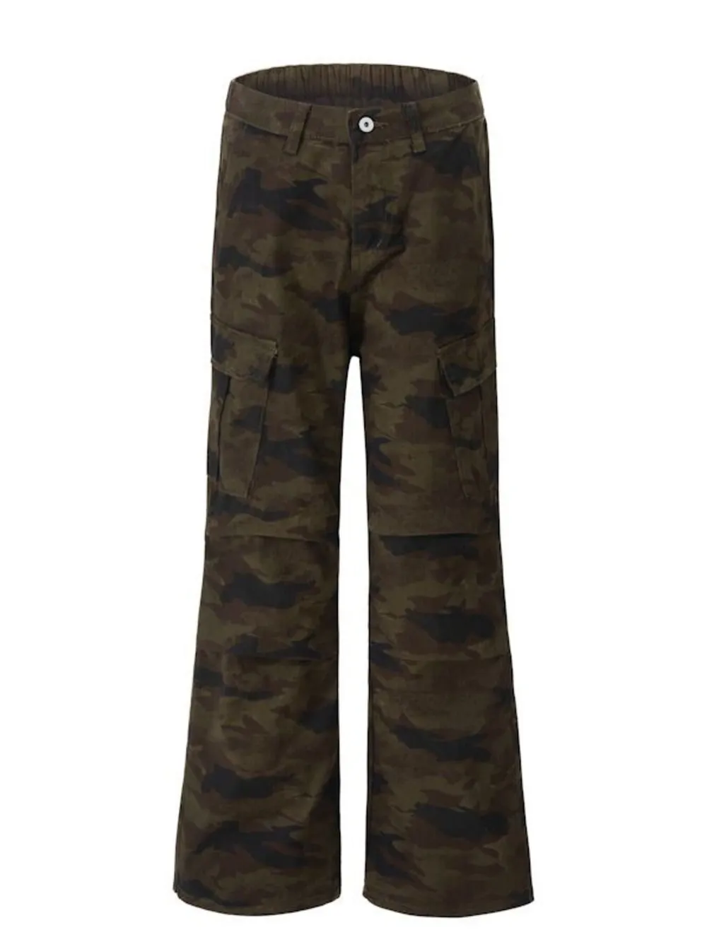 Men's Wide Leg Camouflage Cargo Pants, image 8