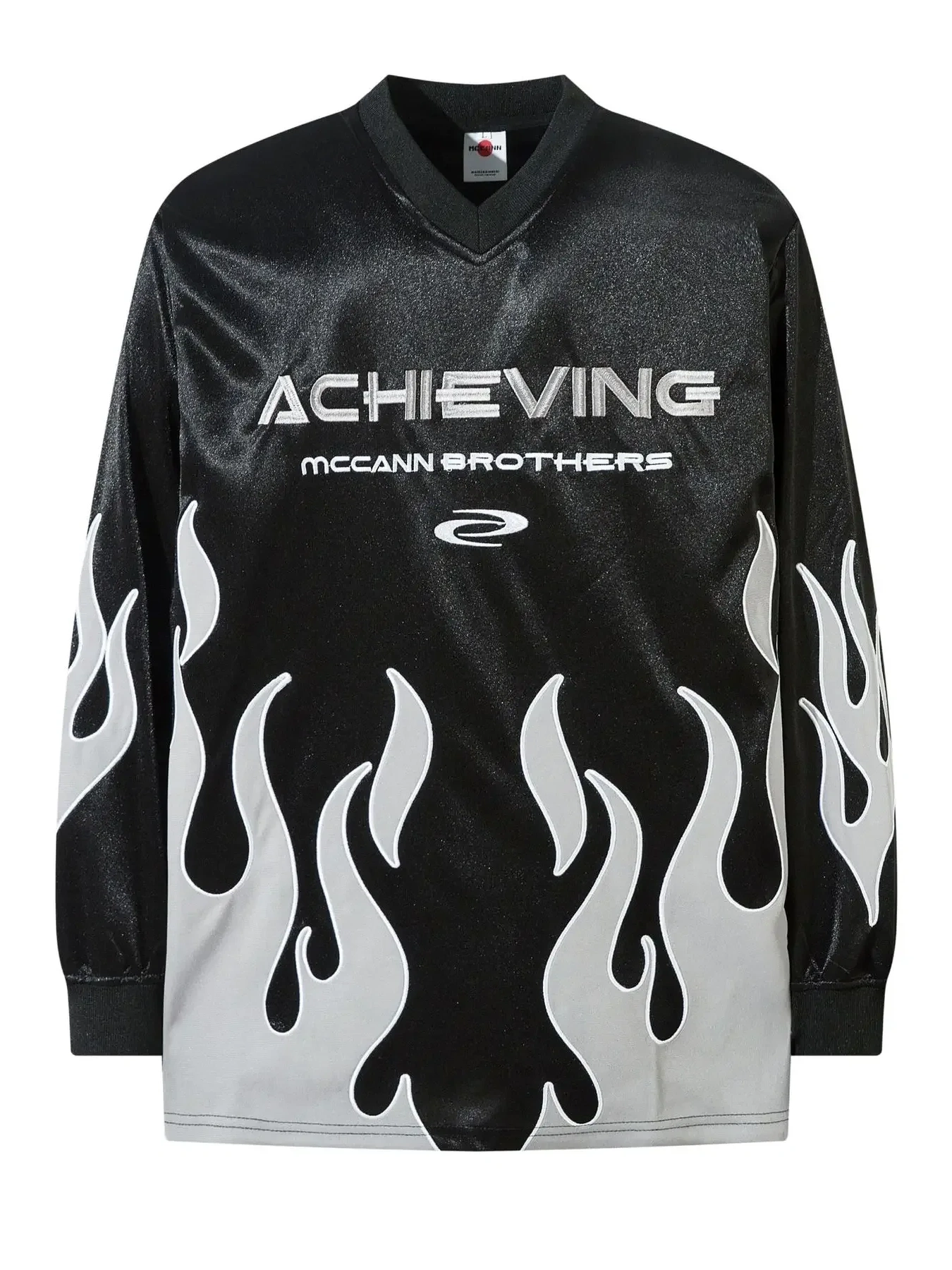 Men's V-Neck T-Shirt with Flame Graphics