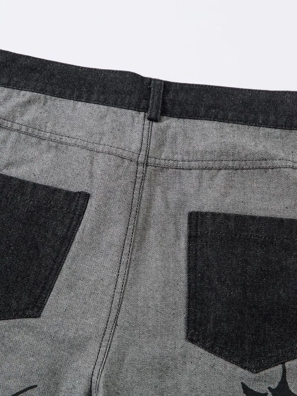 Men's Lightning Pattern Wide Leg Jeans, image 2