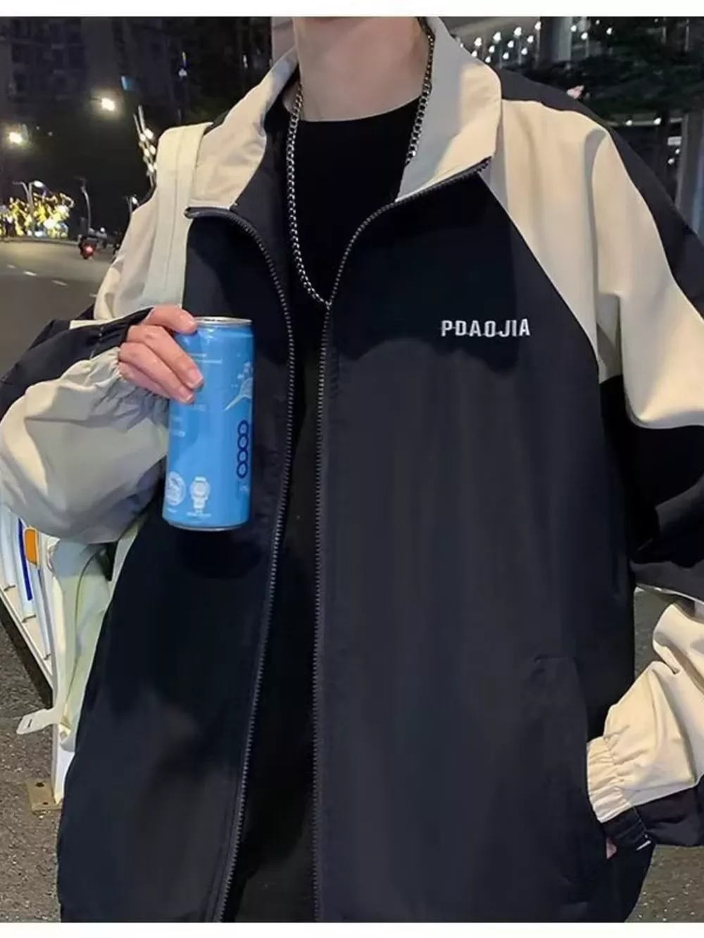 Men's Plus Size Two-Tone Windbreaker Jacket, image 8