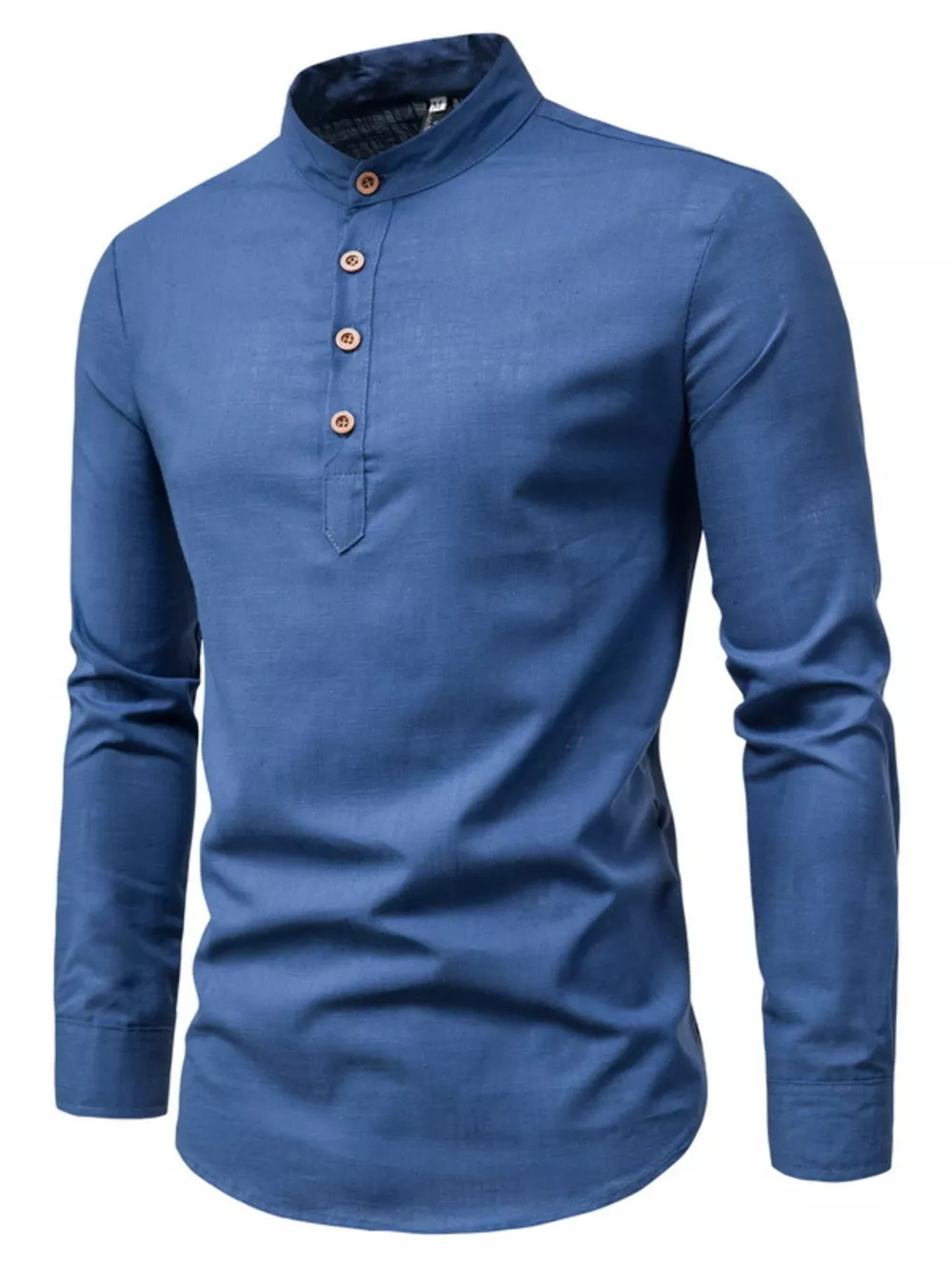 Men's Plus Size Button Detail Long Sleeve Shirt, image 2