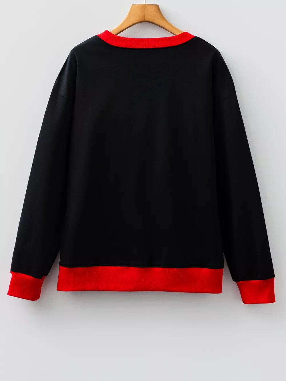 GAME DAY Letter Graphic Varsity Striped Detail Baggy Sweatshirt, image 8