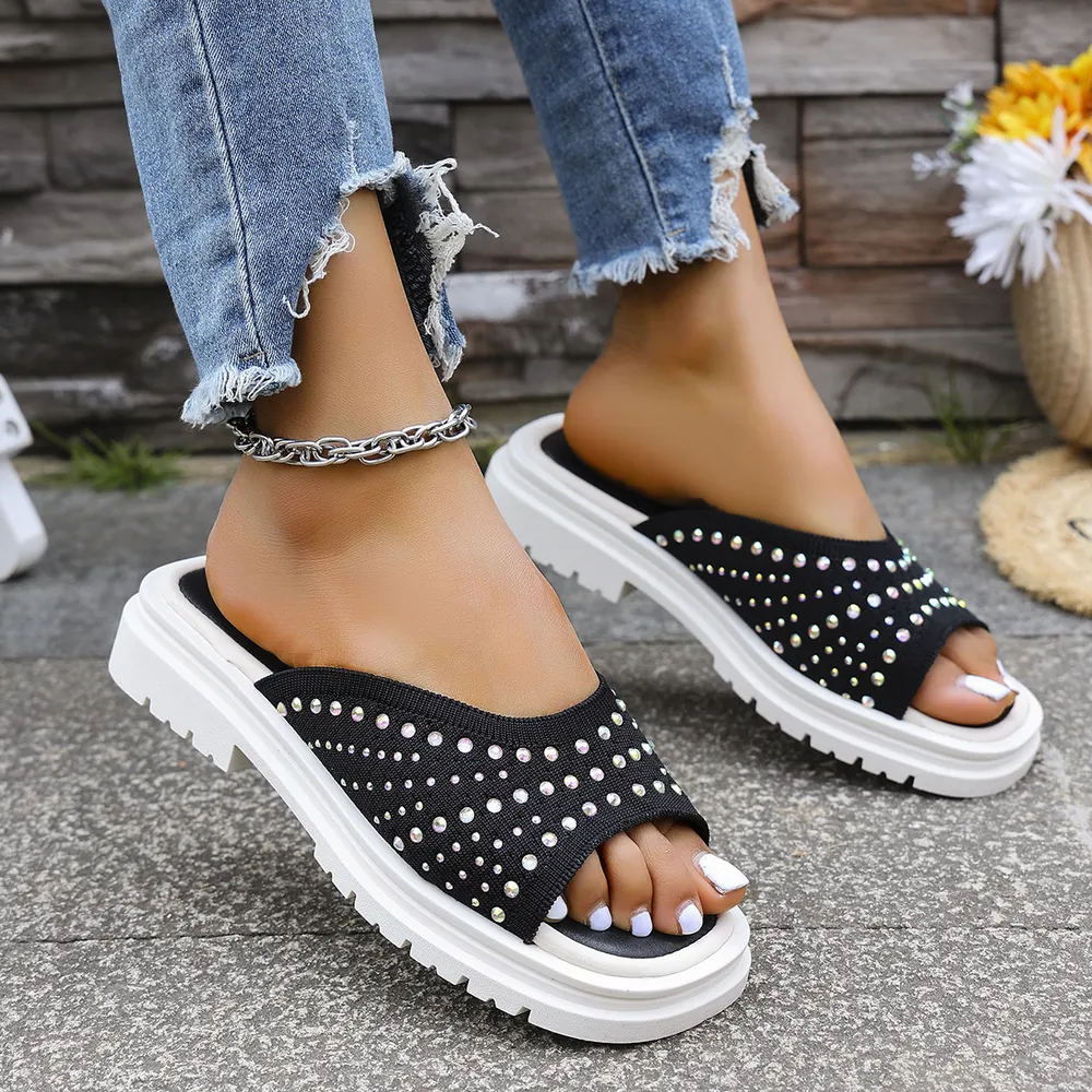 Rhinestone Open Toe Sandals, image 2