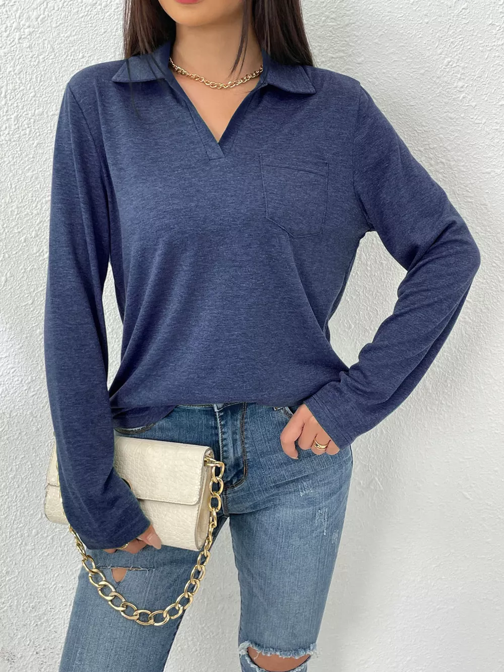 Casual Long Sleeve Polo T-Shirt, image 11
