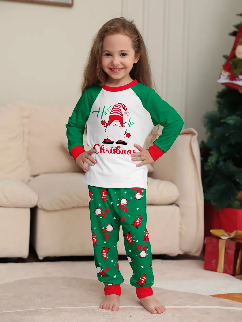Full Size Christmas Gnome Print Matching Family Pajama Set Plus Size, image 10