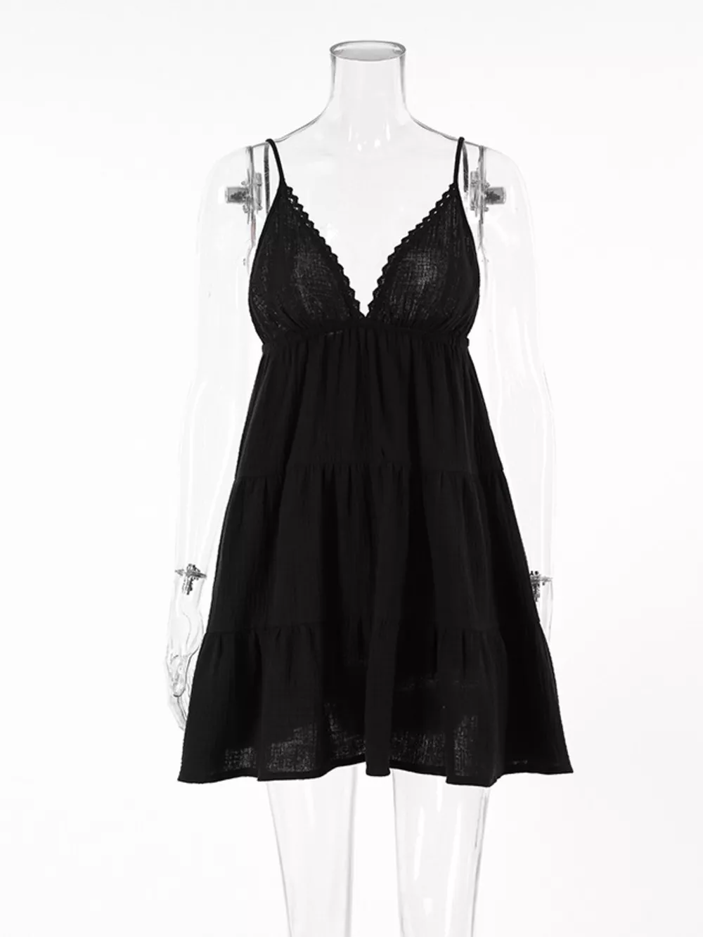 V-Neck Tiered Mini Dress, image 7