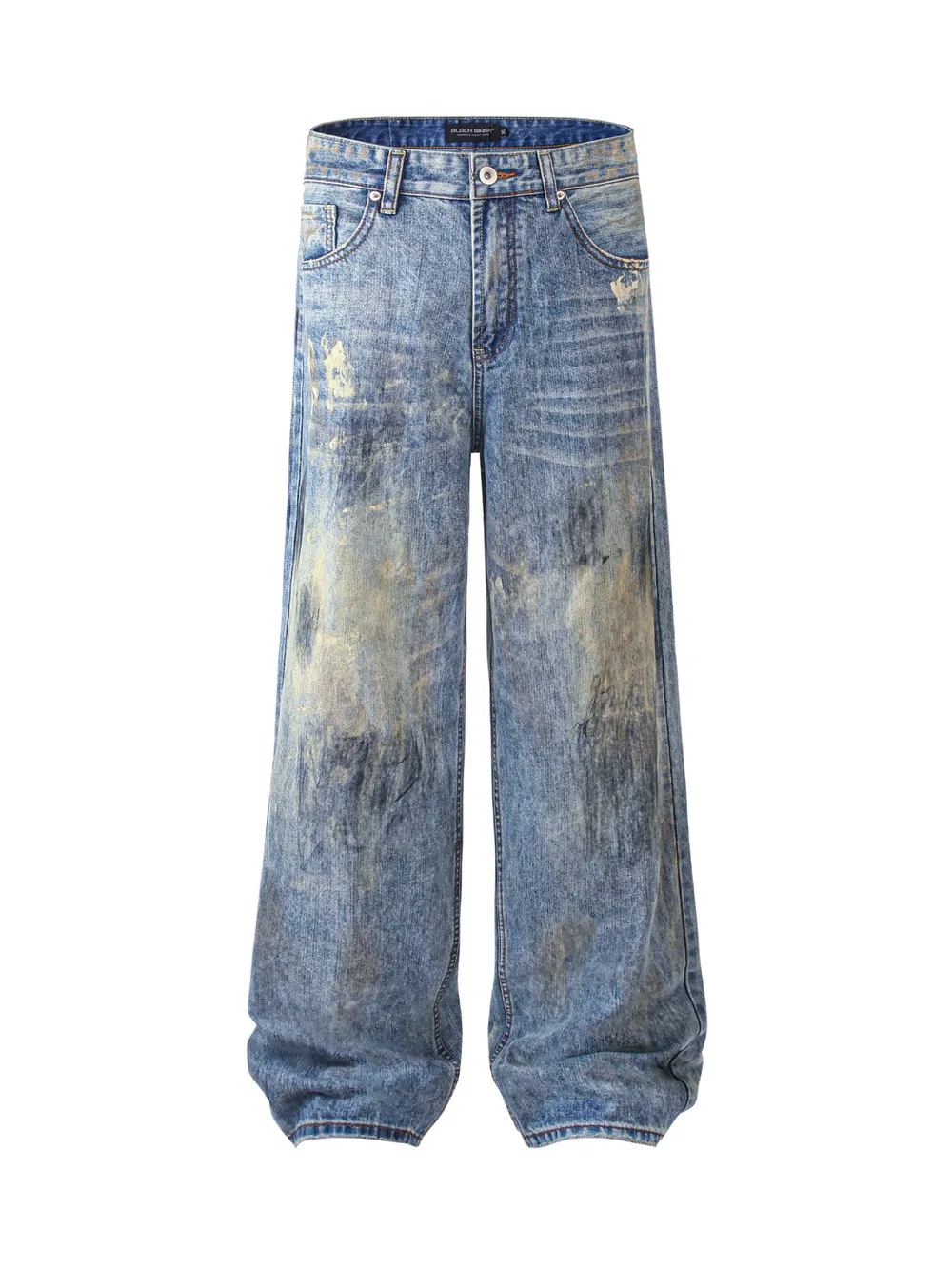 Men's Washed Wide-Leg Baggy Jeans, image 2
