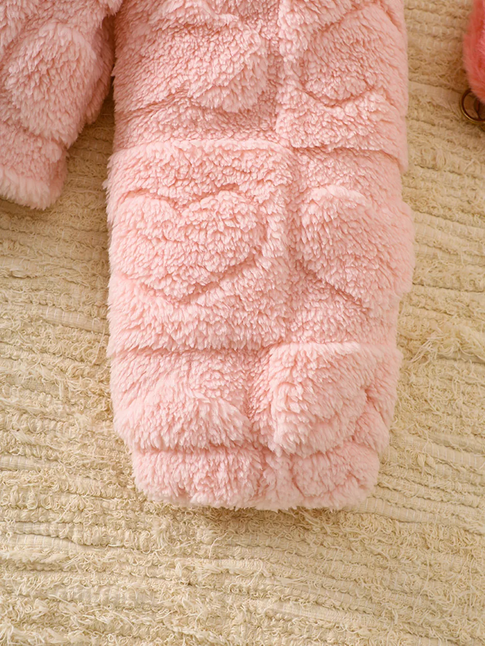 Children's Heart Pattern Fuzzy Hooded Outerwear, image 4