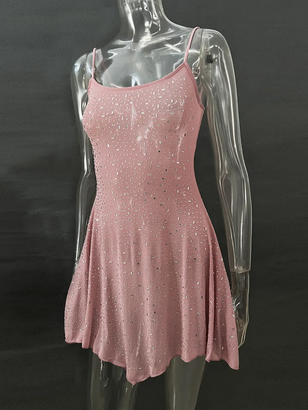 Rhinestone Decor Mini Cami Dress, image 22