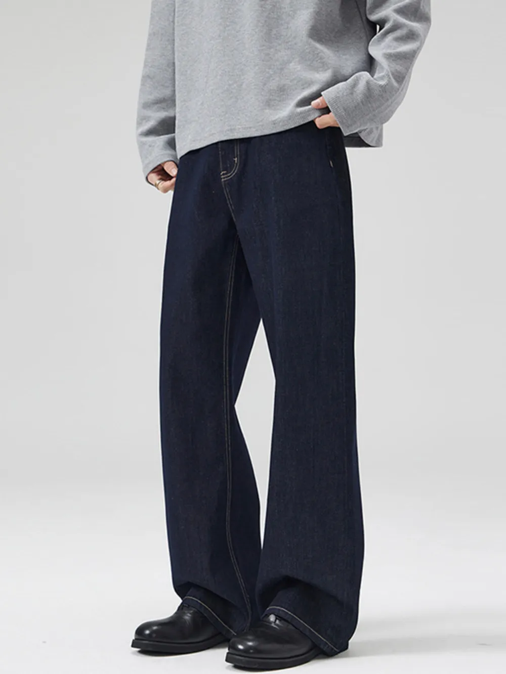 Men's Full Size Classic Washed Wide Leg Jeans Plus Size, image 2